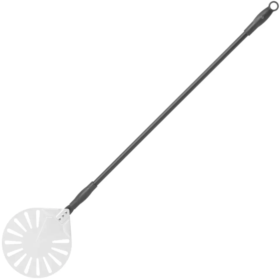 ⁨Pizza shovel with holes and slide handle aluminum round diameter. 230 mm L 1200 mm - Hendi 617168⁩ at Wasserman.eu