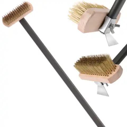 ⁨Pizza oven cleaning brush with copper bristles 1320 mm long - Hendi 525593⁩ at Wasserman.eu
