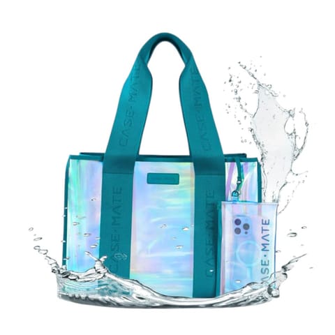 ⁨Case-Mate Large Travel Tote Bag - Wodoodporna torba na ramię z etui na telefon (Emerald Blue Soap Bubble)⁩ w sklepie Wasserman.eu