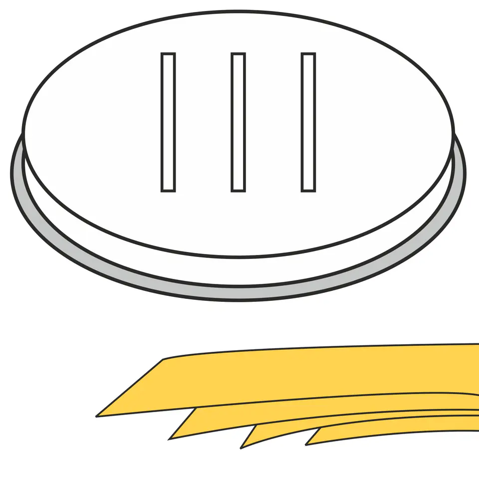 ⁨Końcówka do wyrobu makaronu PAPPARDELLE szerokie wstążki 5 otworów 16x1 mm MPF2.5/4 - Hendi 229385⁩ w sklepie Wasserman.eu