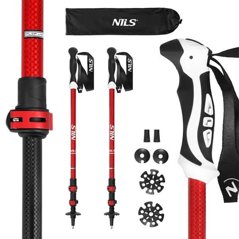 ⁨TK8601 RED KIJE TREKKINGOWE ALUMINIOWE NILS⁩ w sklepie Wasserman.eu