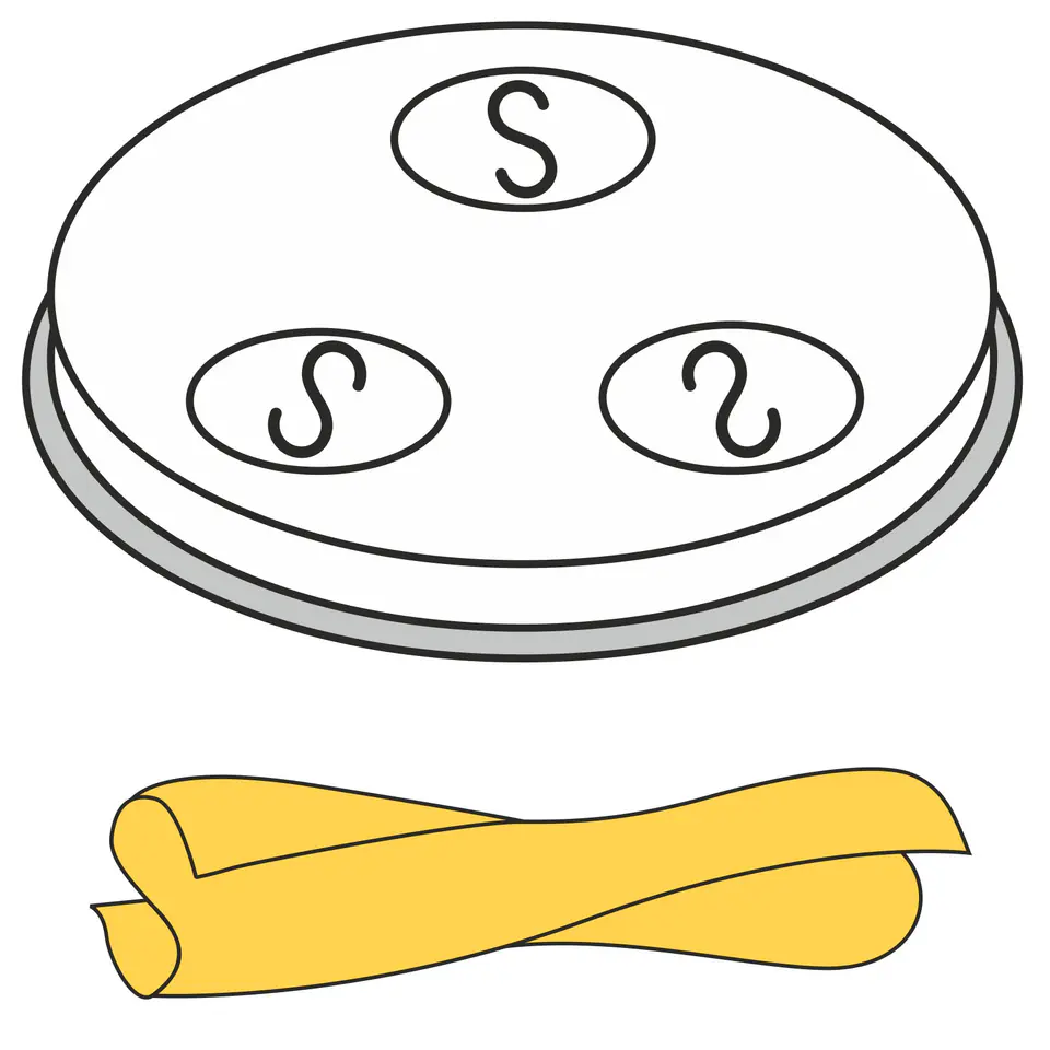 ⁨Tip of the strainer for making pasta CASERECCE homemade 5 holes 9x5 mm MPF2.5/4 - Hendi 229378⁩ at Wasserman.eu