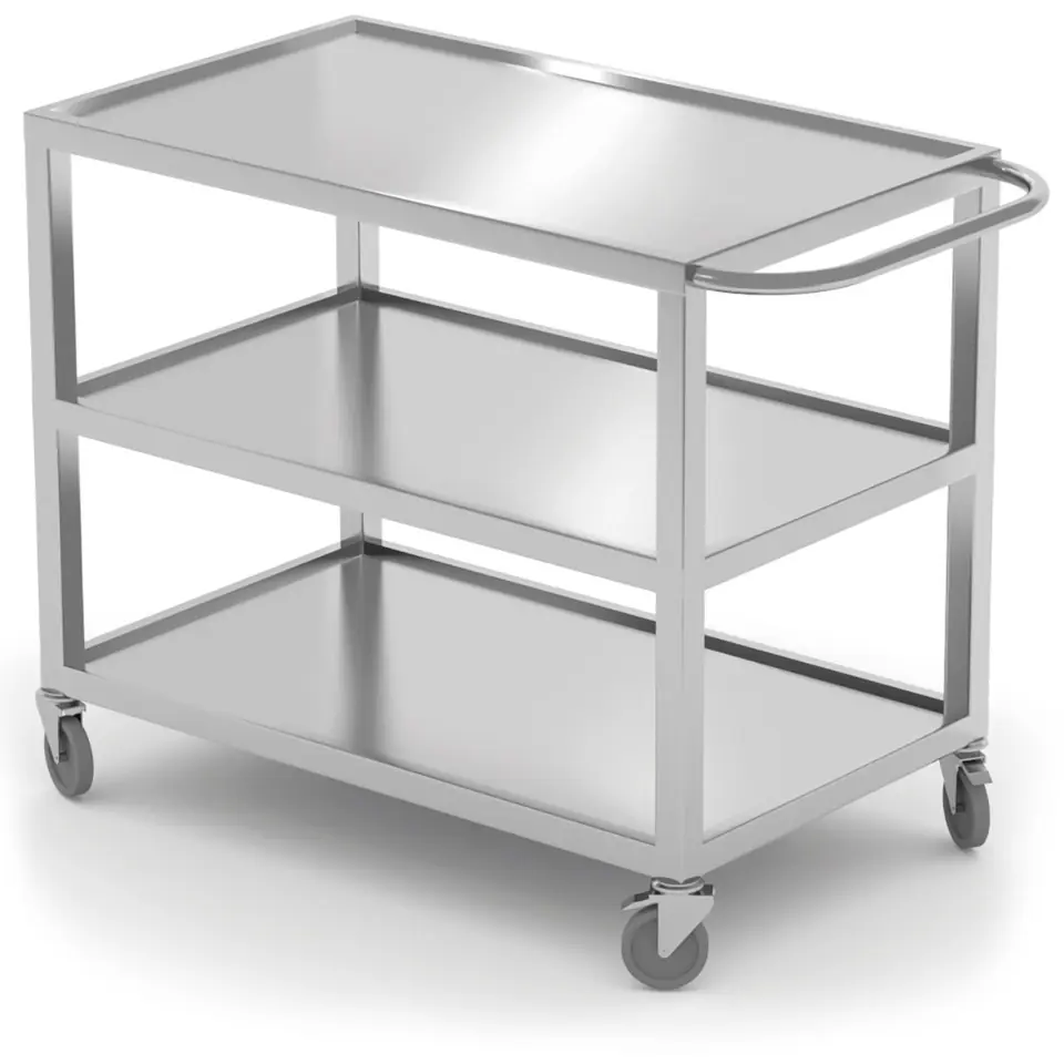 ⁨Catering trolley waiter welded mobile 3-shelf up to 240 kg - Hendi 810224⁩ at Wasserman.eu