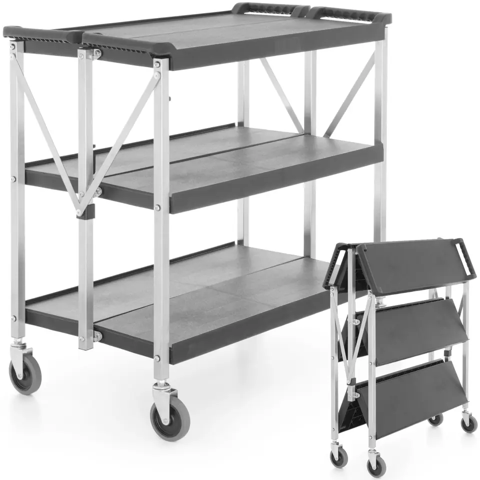 ⁨Wózek transportowy gastronomiczny mobilny składany 3 półki do 90 kg - Hendi 810231⁩ w sklepie Wasserman.eu