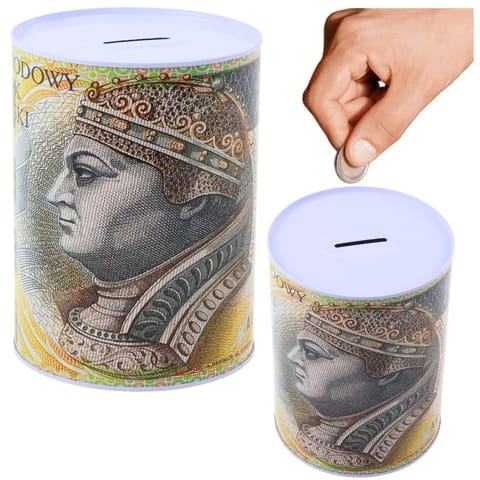 ⁨Skarbonka Metalowa Puszka Banknot 200 Złotych 16x12cm⁩ w sklepie Wasserman.eu