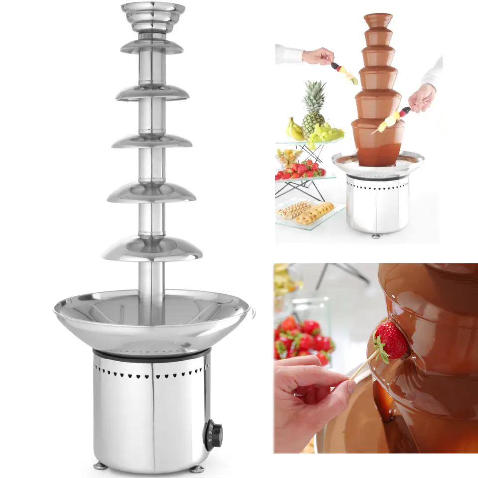 ⁨Chocolate fountain fondue 6 levels steel 300 W - Hendi 274163⁩ at Wasserman.eu