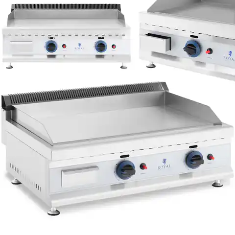 ⁨Gas grill double smooth adjustable stainless steel for natural gas 2x 3.1 kW 0.02 bar 74.5 x 40 cm⁩ at Wasserman.eu