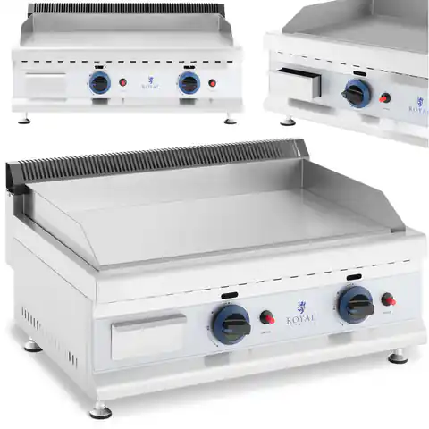 ⁨Gas grill double smooth adjustable stainless steel for natural gas 2x 3.1 kW 0.02 bar 60 x 40 cm⁩ at Wasserman.eu