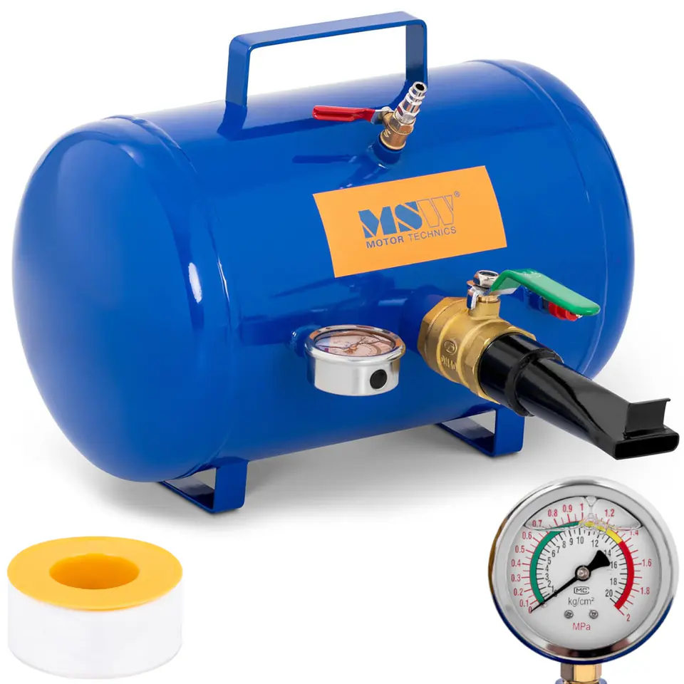 ⁨Inflator pressure tank for inflating tire wheels with pressure gauge 8 bar 19.5 l⁩ at Wasserman.eu