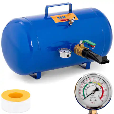 ⁨Inflator zbiornik ciśnieniowy do pompowania kół opon z manometrem 6-8 bar 38.5 l⁩ w sklepie Wasserman.eu