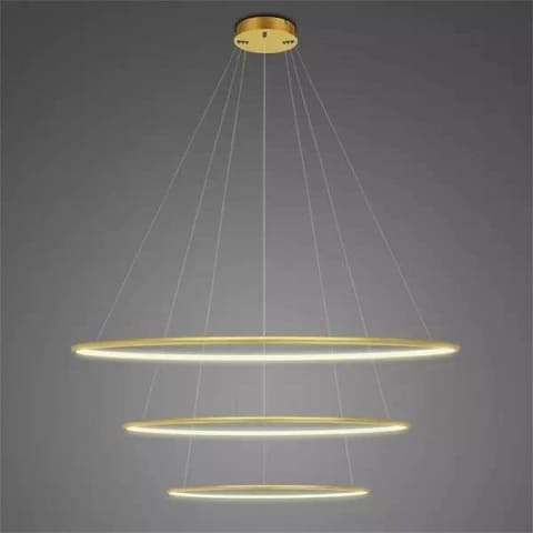 ⁨Lampa wisząca Ledowe Okręgi No.3 80cm 3k złota Dali (Barwa światła delikatnie ciepła, Kolor Złoty, Możliwość ściemniania tak)⁩ w sklepie Wasserman.eu