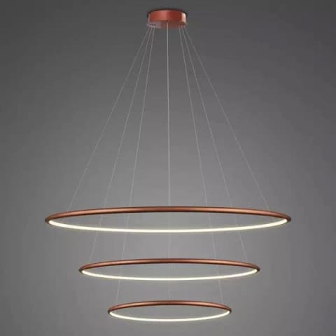 ⁨Lampa wisząca Ledowe Okręgi No.3 80cm 3k miedziana Dali (Barwa światła delikatnie ciepła, Kolor miedziany, Możliwość ściemniania tak)⁩ w sklepie Wasserman.eu