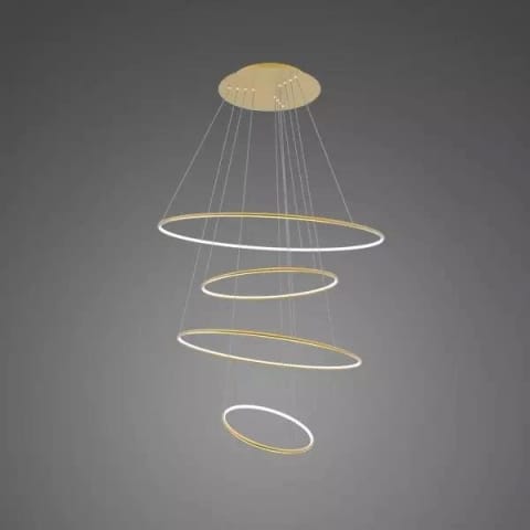⁨Lampa wisząca Ledowe Okręgi No.4 100cm 2700 k złota Dali (Barwa światła ciepła, Kolor Złoty, Możliwość ściemniania tak)⁩ w sklepie Wasserman.eu