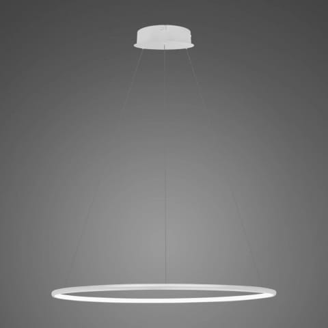 ⁨Lampa wisząca Ledowe Okręgi No.1 60cm 2700k biała ściemnialna (Barwa światła delikatnie ciepła, Kierunek padania światła do wewnątrz, Kolor Biały, Możliwość ściemniania tak)⁩ w sklepie Wasserman.eu