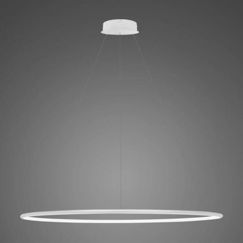 ⁨Lampa wisząca Ledowe Okręgi No.1 120cm 2700k biała ściemnialna (Barwa światła delikatnie ciepła, Kierunek padania światła do wewnątrz, Kolor Biały, Możliwość ściemniania tak)⁩ w sklepie Wasserman.eu