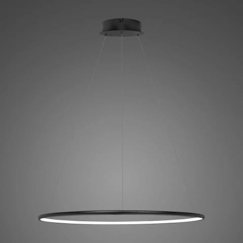 ⁨Lampa wisząca Ledowe Okręgi No.1 60cm 2700k czarna ściemnialna (Barwa światła delikatnie ciepła, Kierunek padania światła do wewnątrz, Kolor Czarny, Możliwość ściemniania tak)⁩ w sklepie Wasserman.eu