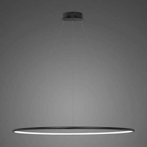 ⁨Lampa wisząca Ledowe Okręgi No.1 120cm 2700k czarna ściemnialna (Barwa światła delikatnie ciepła, Kierunek padania światła do wewnątrz, Kolor Czarny, Możliwość ściemniania tak)⁩ w sklepie Wasserman.eu