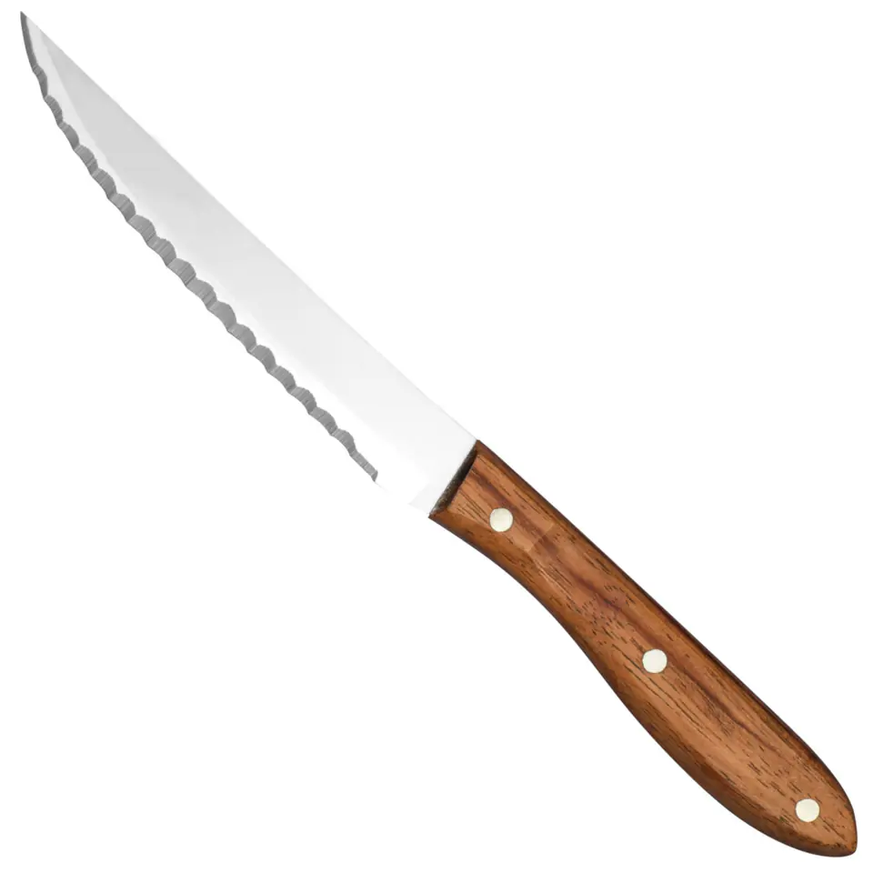 ⁨Nóż do steków ząbkowany nierdzewny uchwyt z drewna różanego dł. 120 mm - Hendi 841150⁩ w sklepie Wasserman.eu