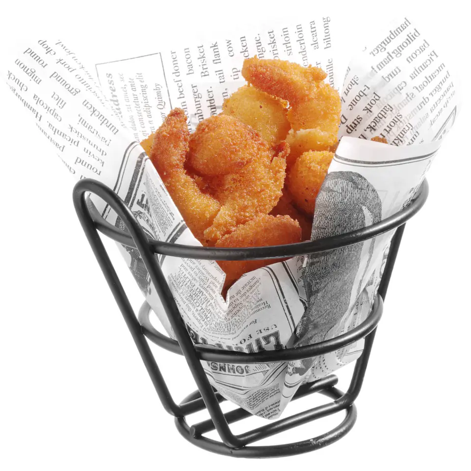 ⁨Basket for fried snacks wire fries black avenged. 115x100 mm - Hendi 426494⁩ at Wasserman.eu