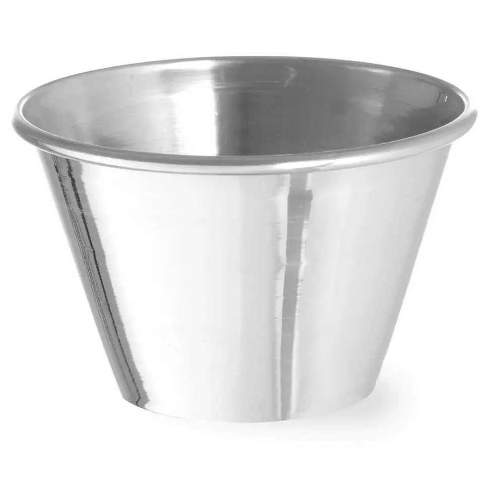 ⁨Bowl ramekin dish for dip sauces made of stainless steel dia. 73 mm 12 pcs. 115 ml - Hendi 400036⁩ at Wasserman.eu