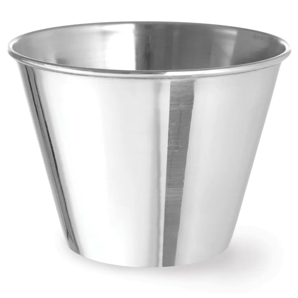 ⁨Bowl ramekin dish for dip sauces made of stainless steel dia. 100 mm 12 pcs. 340 ml - Hendi 400067⁩ at Wasserman.eu