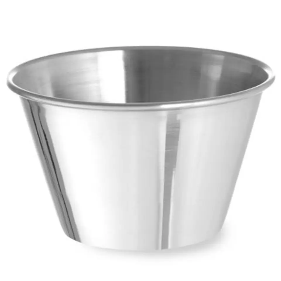 ⁨Bowl ramekin dish for dip sauces made of stainless steel dia. 85 mm 12 pcs. 175 ml - Hendi 400043⁩ at Wasserman.eu