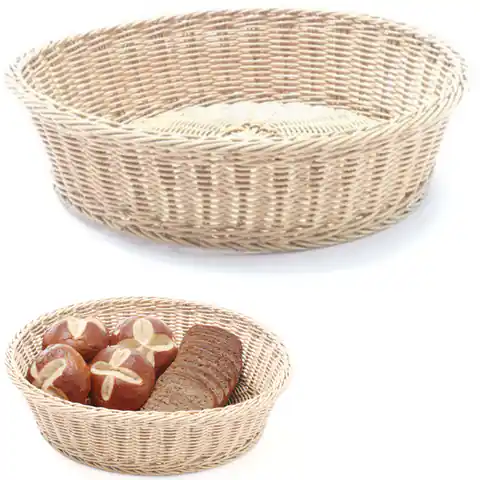 ⁨Buffet display basket for bread round beige wed. 400 mm - Hendi 426920⁩ at Wasserman.eu