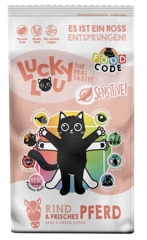 ⁨Lucky Lou Food Code Sensitive Wołowina & Konina 750g⁩ w sklepie Wasserman.eu