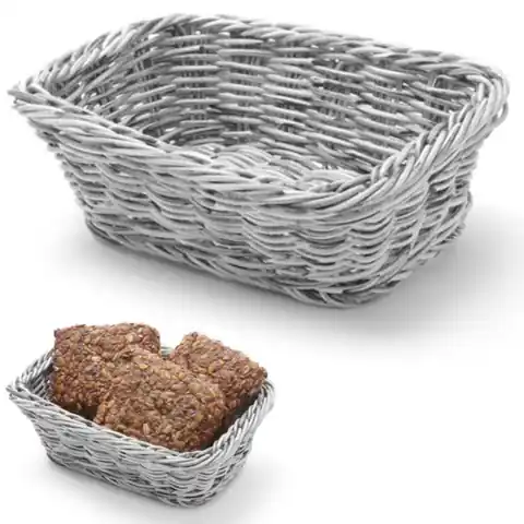 ⁨Bread basket rectangular polypropylene grey 190x130x60 mm - Hendi 426784⁩ at Wasserman.eu