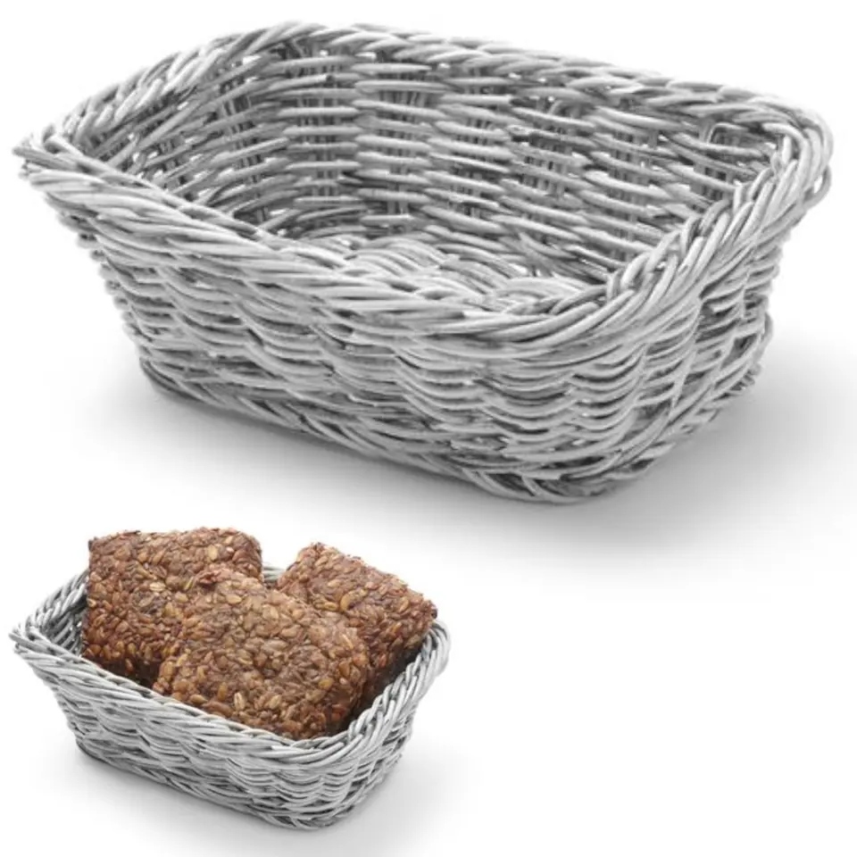 ⁨Bread basket rectangular polypropylene grey 190x130x60 mm - Hendi 426784⁩ at Wasserman.eu