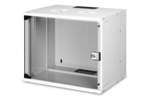 ⁨Szafa sieciowa wisząca 19" 9U, SOHO PRO 460 x 540 x 400 mm, nośność 60kg, drzwi szyba, niezłożona, Szara⁩ w sklepie Wasserman.eu