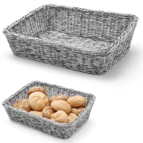 ⁨Bread display basket bread oblique rectangular gray 400x300x120 mm - Hendi 426661⁩ at Wasserman.eu