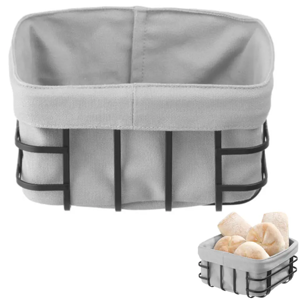 ⁨Basket bread container with gray bag square - Hendi 427149⁩ at Wasserman.eu