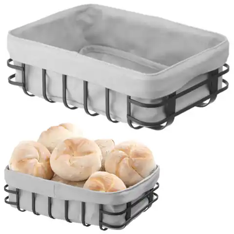⁨Basket bread container with gray rectangular bag - Hendi 427132⁩ at Wasserman.eu