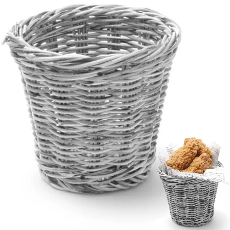 ⁨Basket for serving fried snacks gray melange avg. 130x110 mm - Hendi 426043⁩ at Wasserman.eu