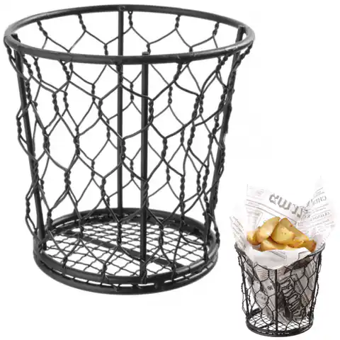 ⁨Wire basket for serving snacks of fries BASIC round avg. 120 mm - Hendi 425824⁩ at Wasserman.eu