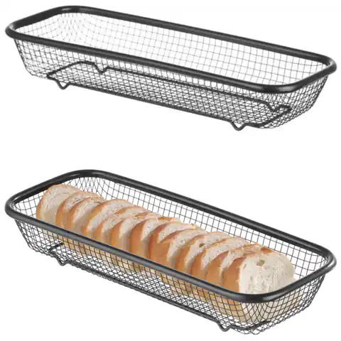 ⁨Wire basket for serving bread bread rolls 310x125x55 mm black - Hendi 425572⁩ at Wasserman.eu