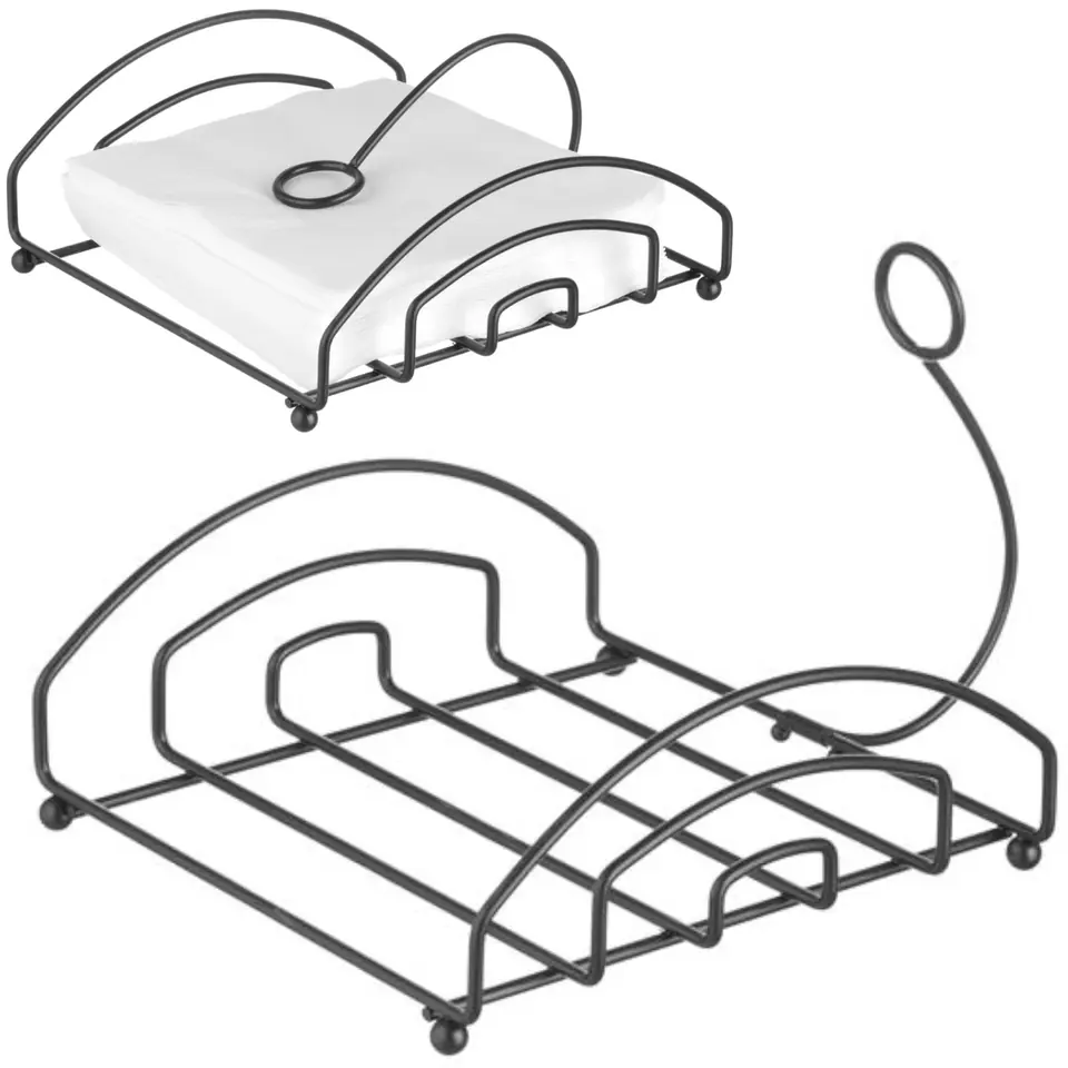 ⁨Napkin stand stainless steel napkin stand black 155x160 mm - Hendi 427156⁩ at Wasserman.eu