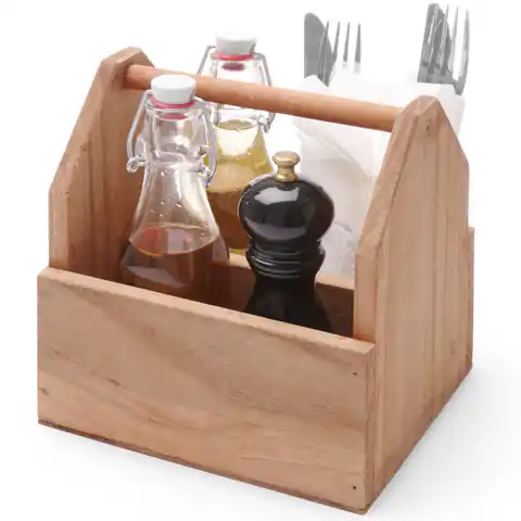 ⁨Organizer table container for spices wooden cutlery with handle - Hendi 664315⁩ at Wasserman.eu