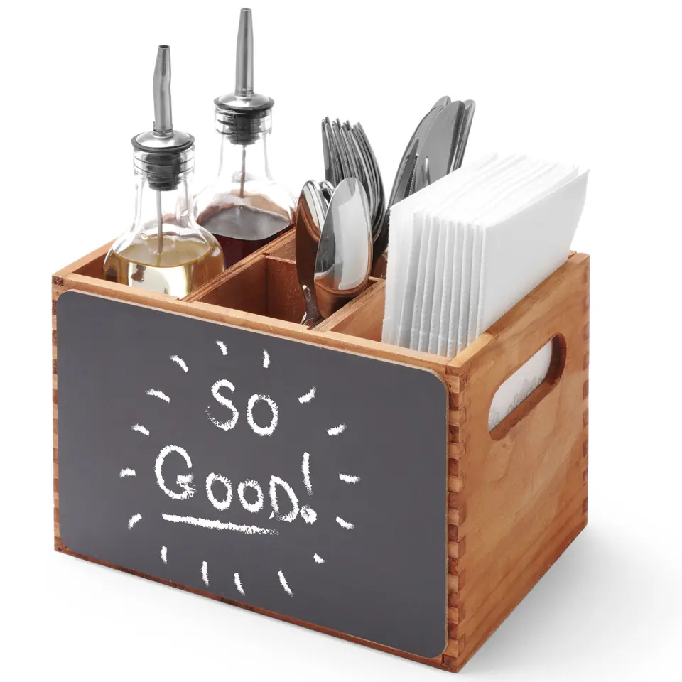 ⁨Box menu container cutlery spices with writing boards wooden - Hendi 664148⁩ at Wasserman.eu