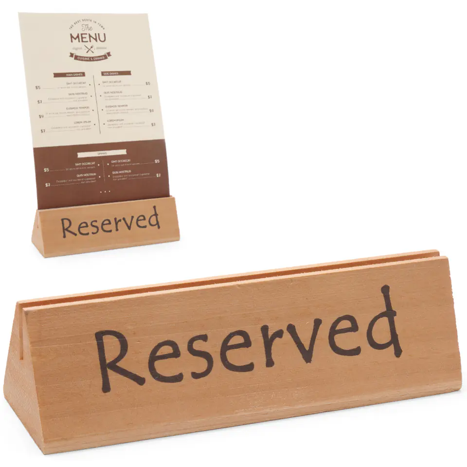 ⁨Information plate RESERVED RESERVATION wooden - Hendi 664308⁩ at Wasserman.eu