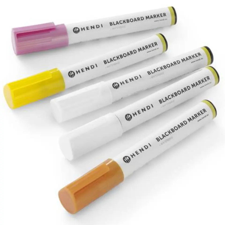 ⁨Markers colored chalk pens for the board beveled tip 5 pcs. - Hendi 664292⁩ at Wasserman.eu