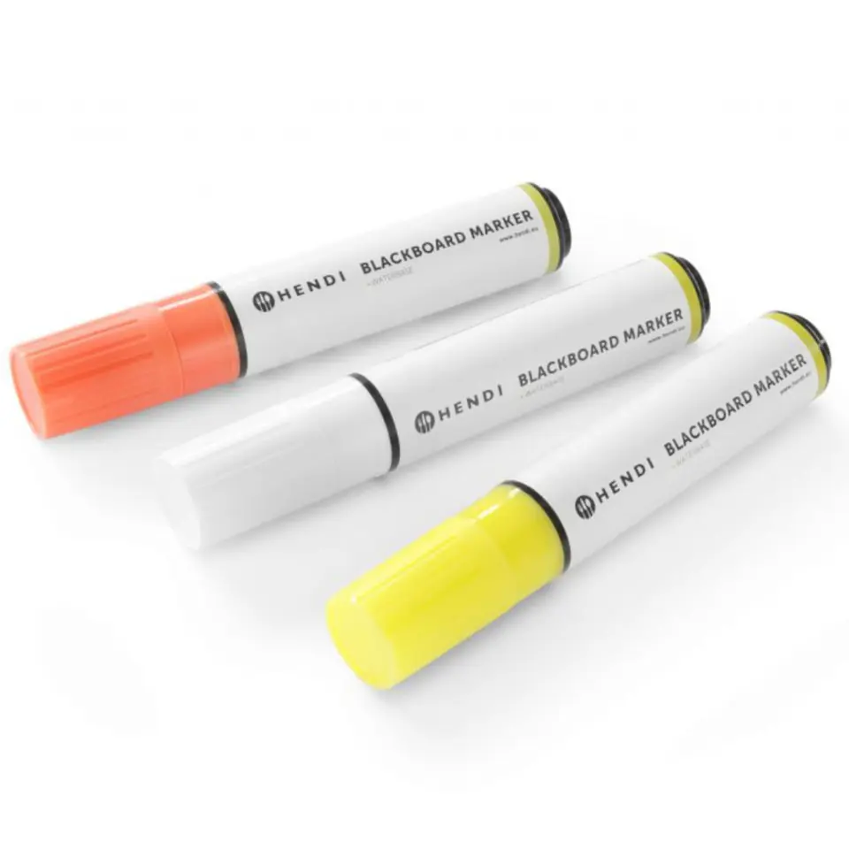 ⁨Markers chalk markers colored for the board wide tip 3 pcs. - Hendi 664339⁩ at Wasserman.eu