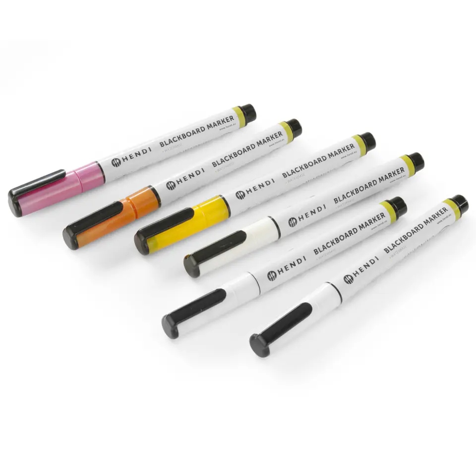 ⁨Markers colored chalk pens for the board round tip 6 pcs. - Hendi 664285⁩ at Wasserman.eu