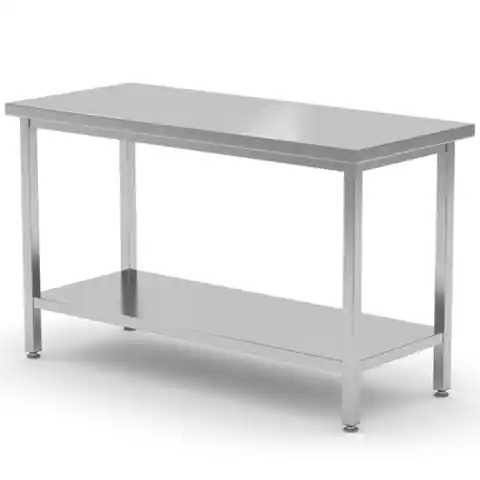 ⁨Central steel worktop table with shelf 120x70x85 cm - Hendi 810712⁩ at Wasserman.eu