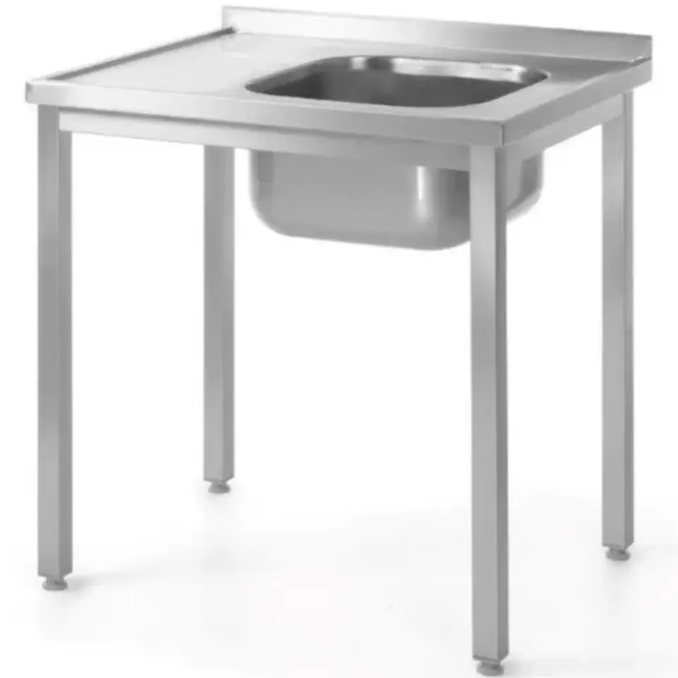 ⁨Steel wall table screwed with sink RIGHT 100x70x85 cm - Hendi 812884⁩ at Wasserman.eu