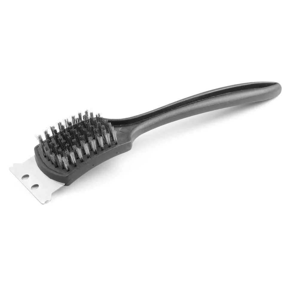 ⁨Brush cleaner with scraper for grill BBQ grate steel bristles 70x310x85 mm - Hendi 525548⁩ at Wasserman.eu