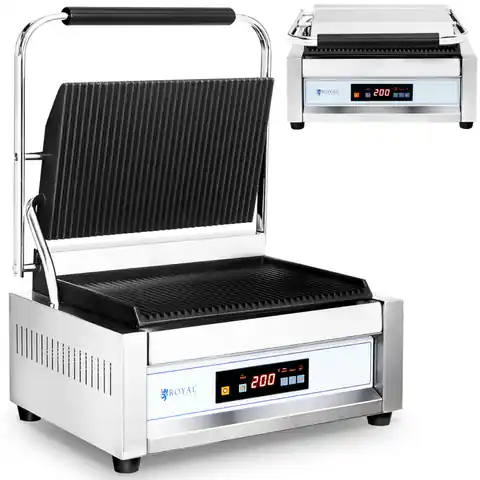 ⁨Electronically controlled grooved contact grill 34 x 23 cm 2200 W⁩ at Wasserman.eu