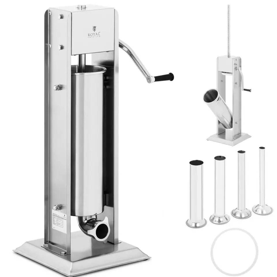 ⁨Stuffer filler filler for sausages vertical manual 7 l + 4 funnels⁩ at Wasserman.eu