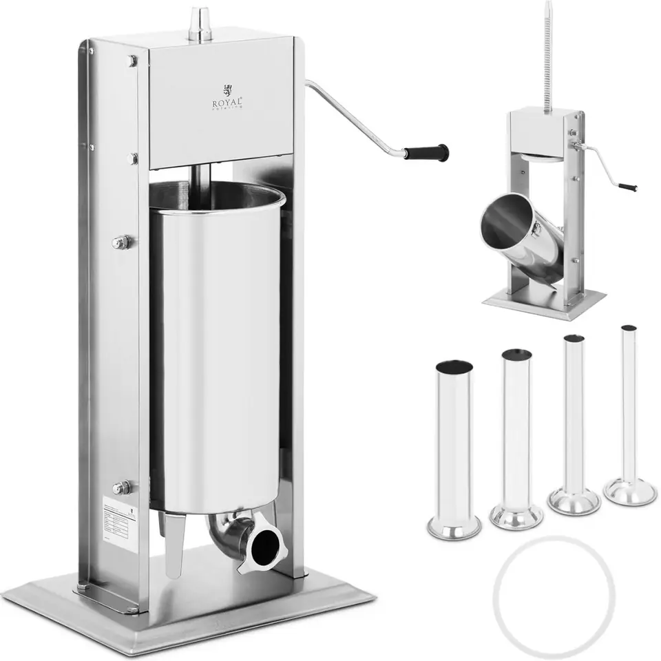 ⁨Stuffer filler filler for sausages vertical manual 15 l + 4 funnels⁩ at Wasserman.eu